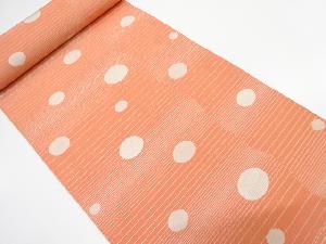 アンティーク　水玉に横段模様織り出し　八寸帯地反物